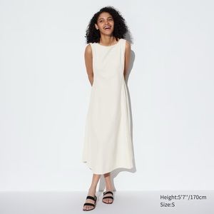 Uniqlo AIRism sleeveless dress, medium, white